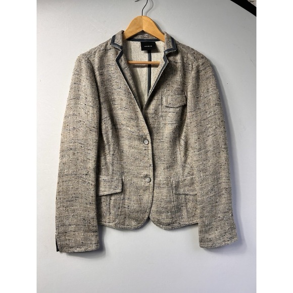 Akris Jackets & Blazers - Akris Blazer Fitted Hemp Silk Wool Blend Tweed Blazer Oatmeal M/L Workwear